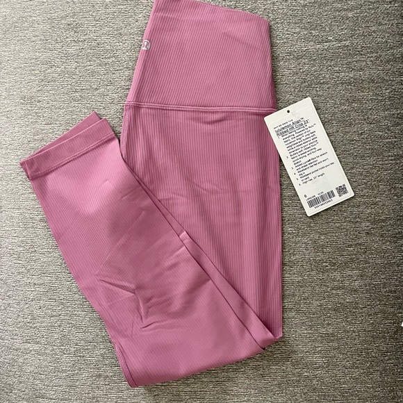 lululemon athletica Pants - NWT LULULEMON ALIGN™ HIGH-RISE CROP 23" Ribbed Velvet Dust Purple / Pink 6